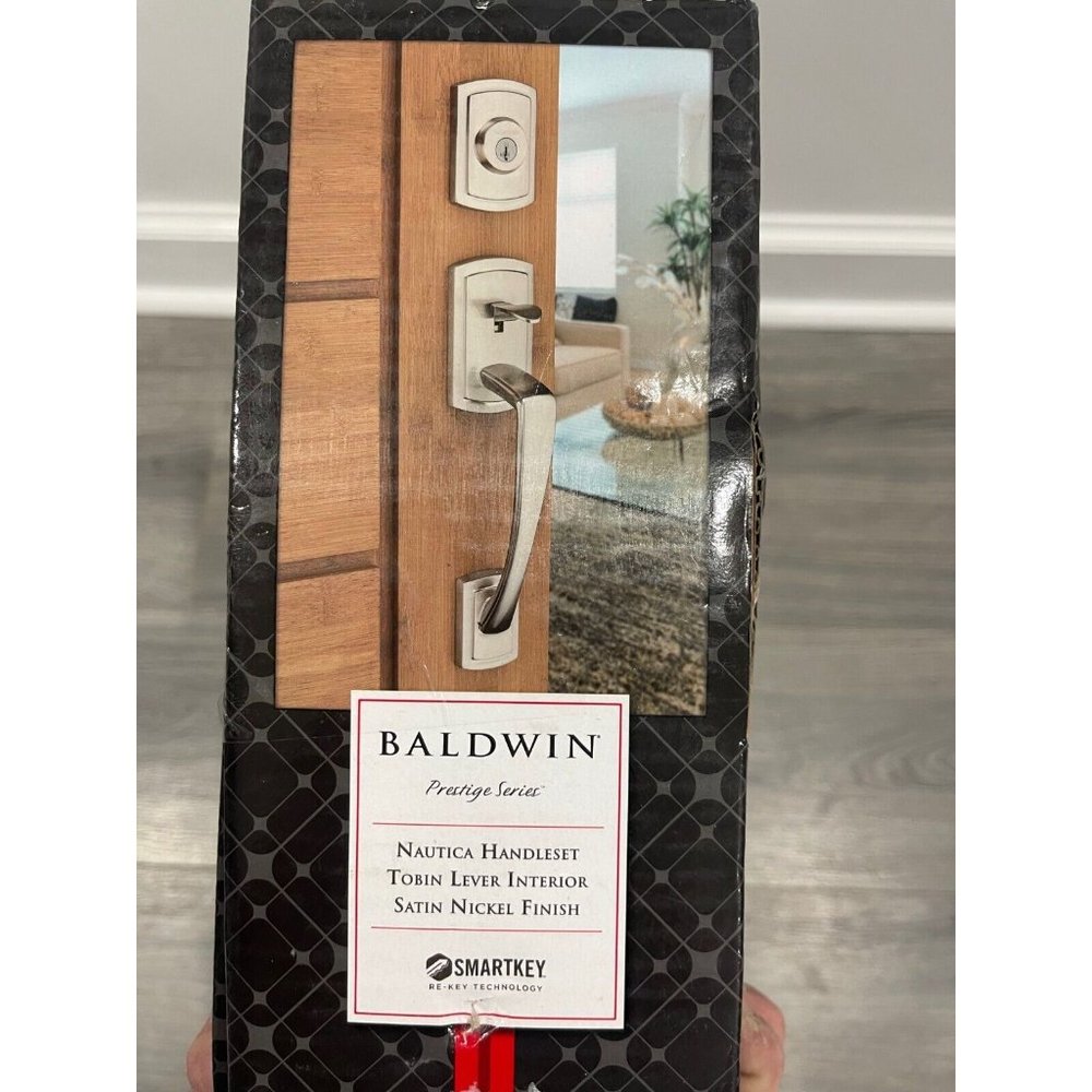 Baldwin Prestige Series Nautica Handle set Tobin Lever Interior Satin Nickel